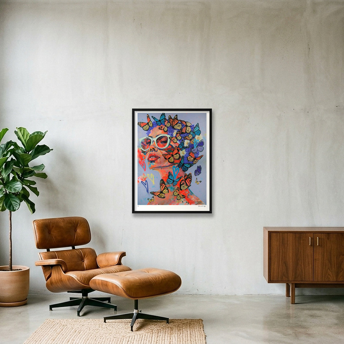 USE YOUR WINGS — 60×80cm, 24×31" Black Frame