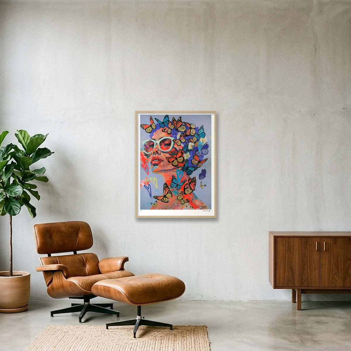USE YOUR WINGS — 60×80cm, 24×31" Oak Frame
